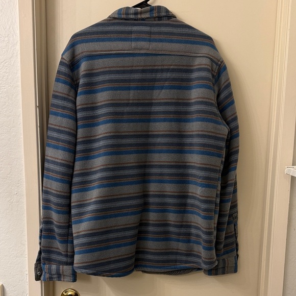 ** Volcom ** men’s Sherpa jacket voyager Striped Blue and Gray - Large Jacket - Picture 7 of 10